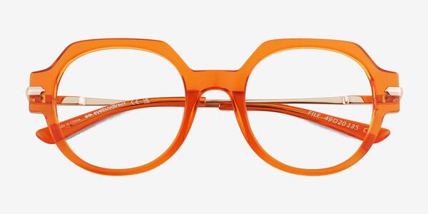 Clear Orange File -  Acetate Eyeglasses