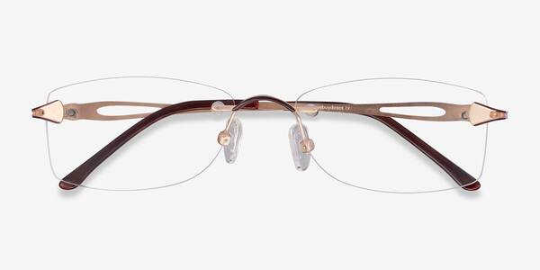 Golden/Brown Rivet -  Metal Eyeglasses