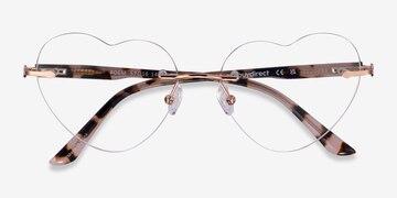 Shiny Rose Gold Poem -  Metal Eyeglasses