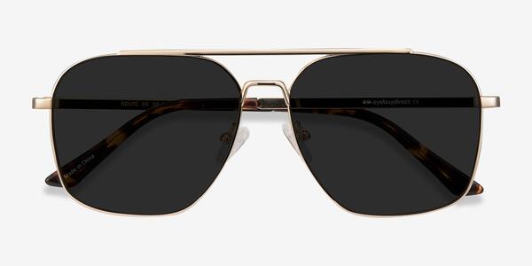 Golden Route 66 -  Metal Sunglasses