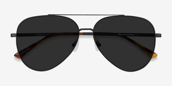 Black Flier -  Metal Sunglasses