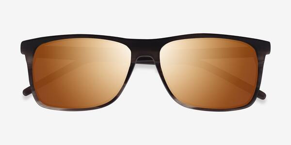 Matte Striped Brown Catch -  Acetate Sunglasses
