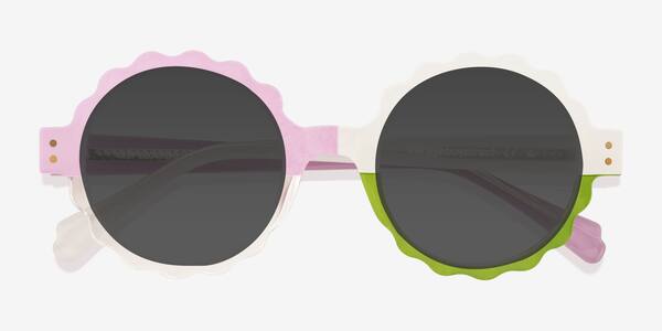 Multicolor Green Keep Glowing -  Plastic Sunglasses