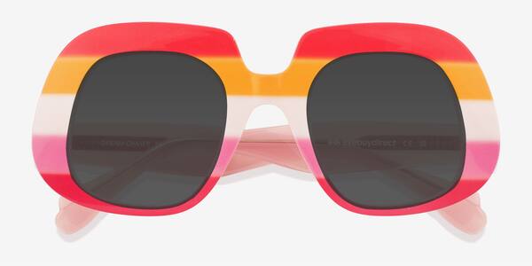Striped Red Dream Chaser -  Plastic Sunglasses