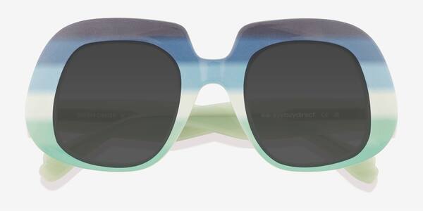 Striped Blue Dream Chaser -  Plastic Sunglasses