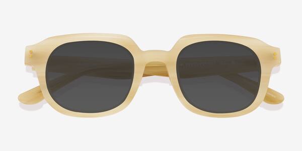 Striped Cream Shaw -  Acetate Sunglasses