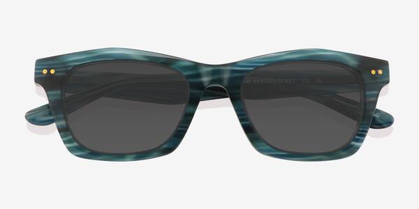 Striped Teal Vaughn -  Acetate Sunglasses