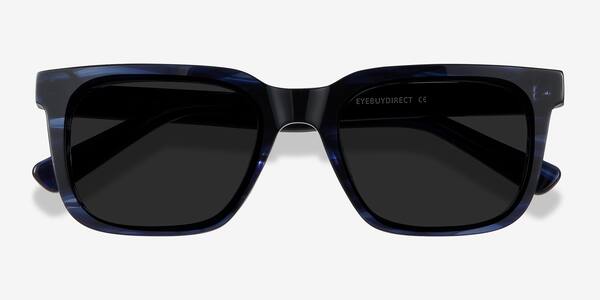 Blue Striped Riddle -  Acetate Sunglasses