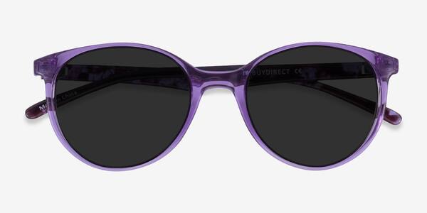 Clear Purple Floral Talent -  Plastic Sunglasses