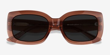 Clear Brown Courteney -  Plastic Sunglasses