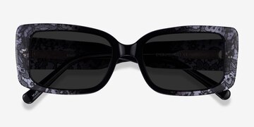 Clear Black Floral Rime -  Acétate Lunettes de soleil