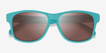 Turquoise Brown Maritime -  Plastic Sunglasses