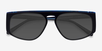 Bilayer Black Blue Skya -  Acétate Lunettes de soleil