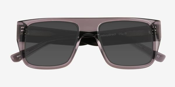 Shiny Silver Gray Audax -  Acetate Sunglasses