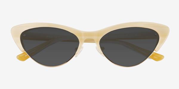 Striped Brown Aina -  Acetate Sunglasses