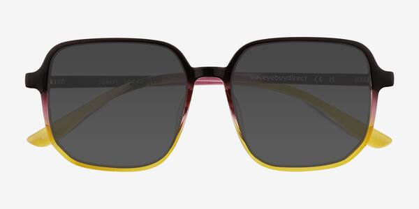 Clear Black Purple Yellow Sunlit -  Plastique Sunglasses