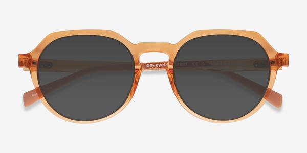 Clear Orange Newleaf -  Plastic Sunglasses