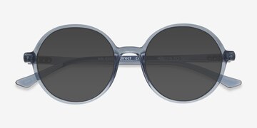 Clear Blue Dayglow -  Plastic Sunglasses