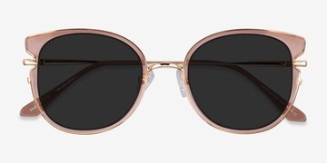Clear Brown Gold Fascination -  Metal Sunglasses