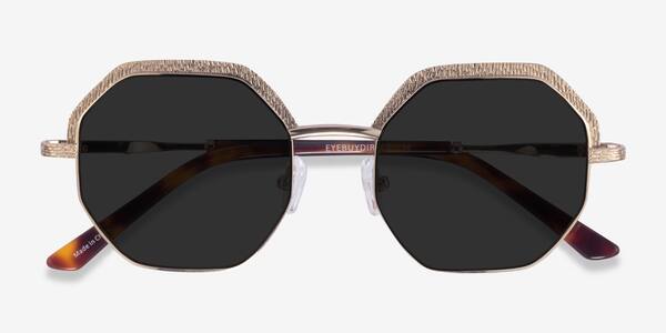 Shiny Gold Futurist -  Acetate Sunglasses