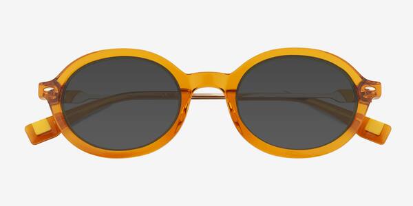 Clear Orange Adel -  Acetate Sunglasses