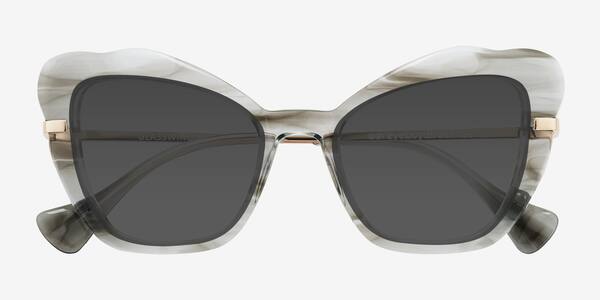 Striped Gray Glasswing -  Acetate Sunglasses