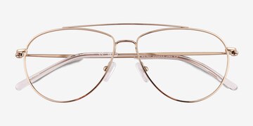 Shiny Gold Kenji -  Titanium Eyeglasses
