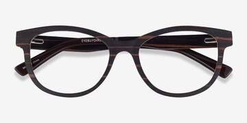 Striped Dark Wood Botany -  Mixed Wood Eyeglasses