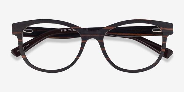 Striped Dark Wood Botany -  Wood-texture Eyeglasses