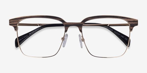 Gold & Striped Wood Evergreen -  Eco-friendly Lunettes de vue