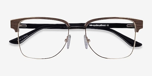 Gold Black & Wood Biome - Acetate Eyeglasses Gold Black & Wood Biome - Acetate Eyeglasses