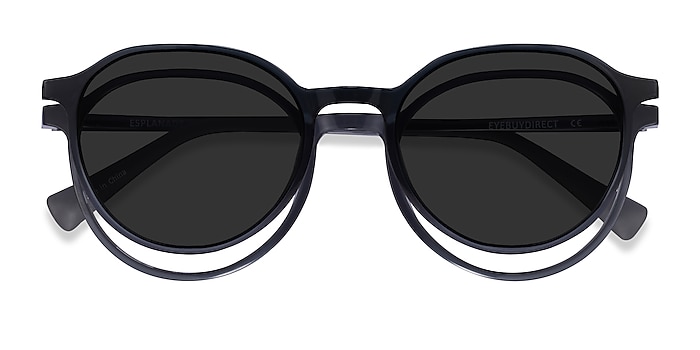 Clear Gray Esplanade Clip-On -  Plastic Eyeglasses