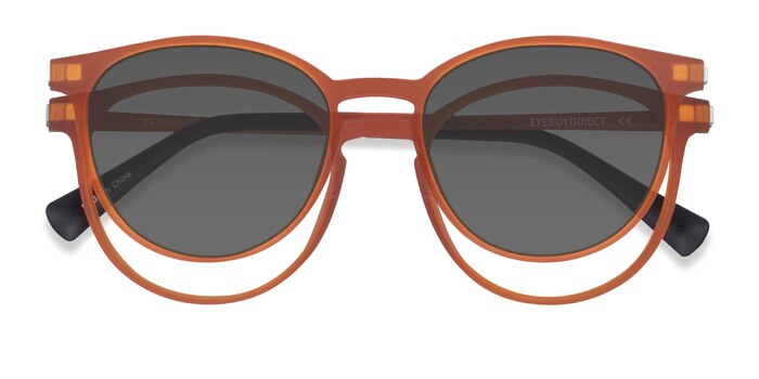 Matte Orange Terminus Clip-On -  Plastic Eyeglasses