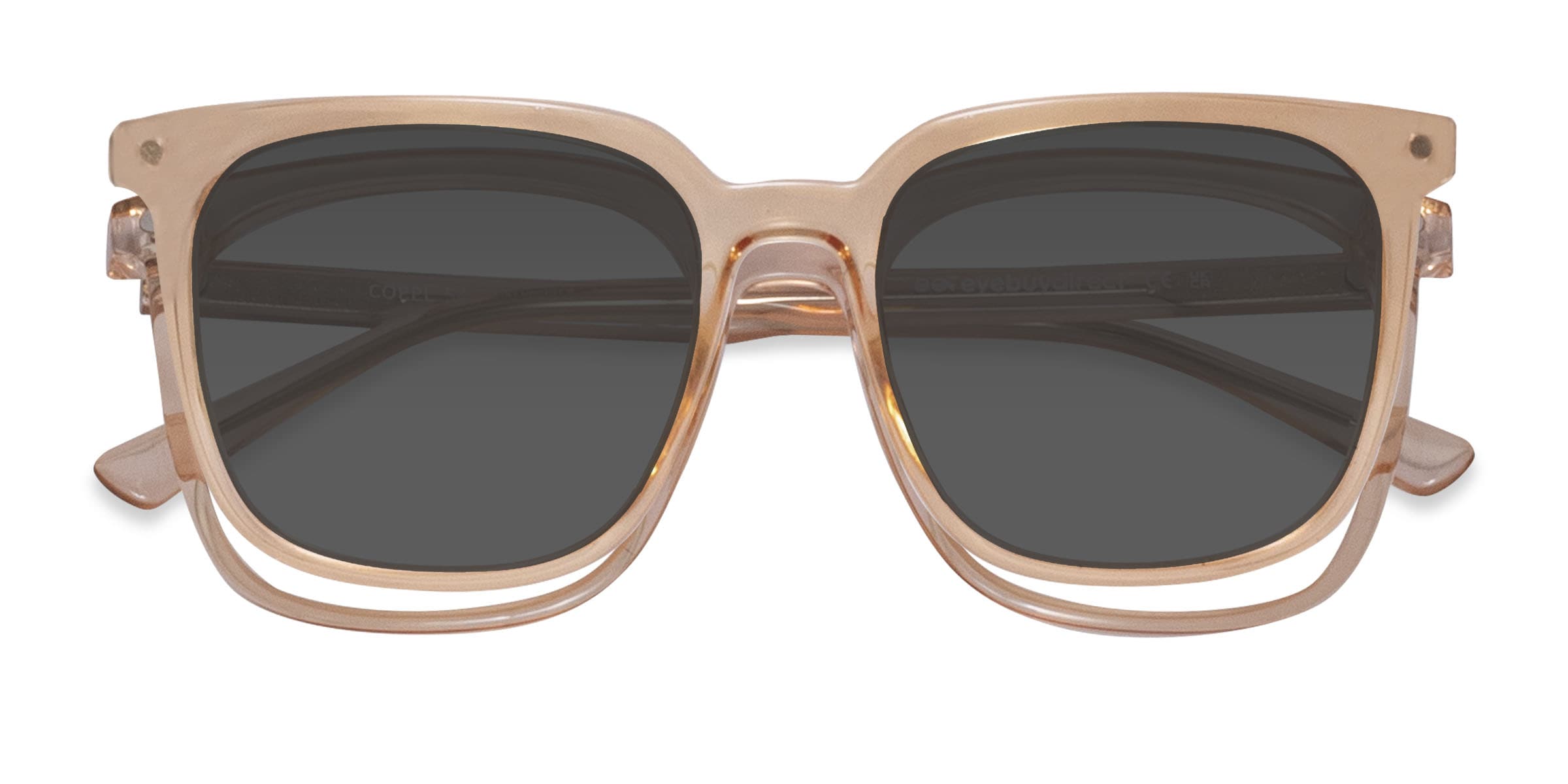 Coppi Clip-On Square Gray Full Rim Eyeglasses | Eyebuydirect