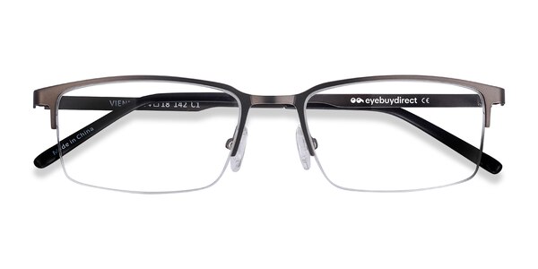 Vienna prescription eyeglasses (Gray) - 18923 - Eyeglasses The quintessential rectangular frame delivers a sm sku 18923