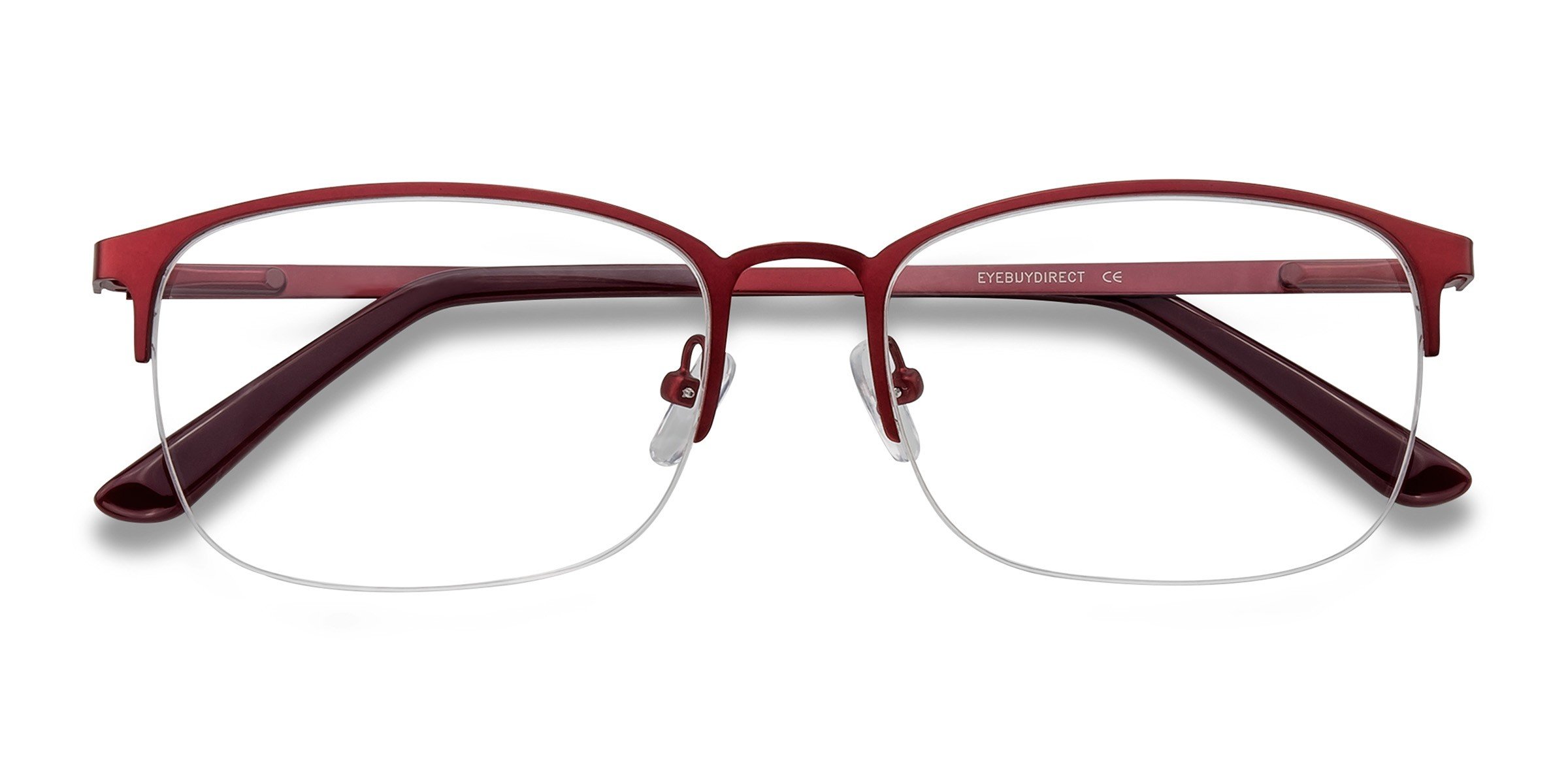 Paradox Rectangle Red Semi Rimless Eyeglasses Eyebuydirect Canada
