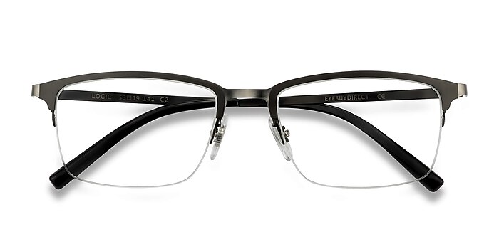 Matte Gray Logic -  Lightweight Metal Eyeglasses