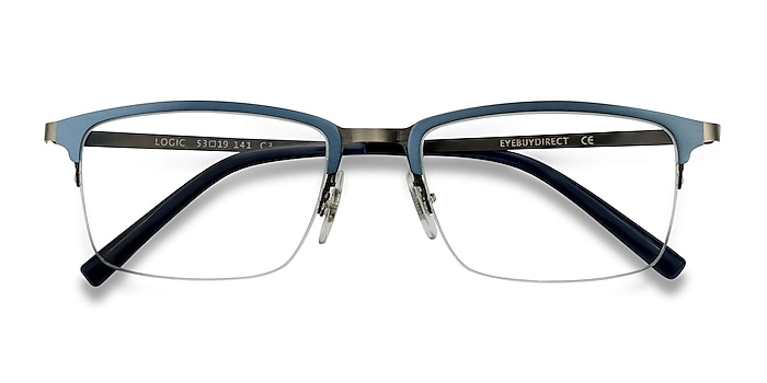 Matte Blue Logic -  Lightweight Metal Eyeglasses