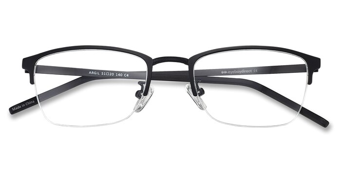 Argil Rectangle Matte Black Semi Rimless Eyeglasses | Eyebuydirect