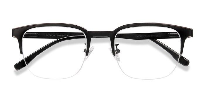Algorithm Rectangle Black Semi Rimless Eyeglasses