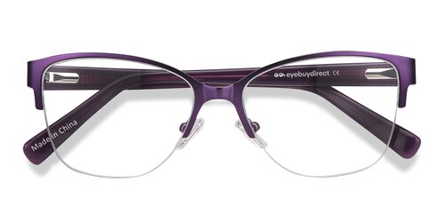 Female S Horn Purple Acetate, Metal Prescription Eyeglasses - Eyebuydirect S Feline