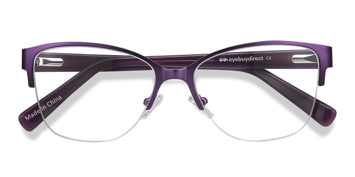 Purple Feline -  Vintage Acetate, Metal Eyeglasses