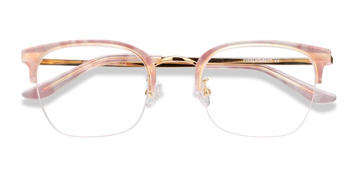 Pink Curie -  Vintage Acetate, Metal Eyeglasses