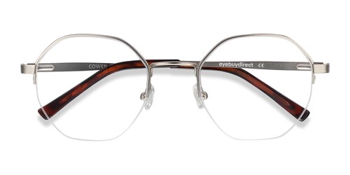 Unisex S Geometric Silver Metal Prescription Eyeglasses - Eyebuydirect S Cowen