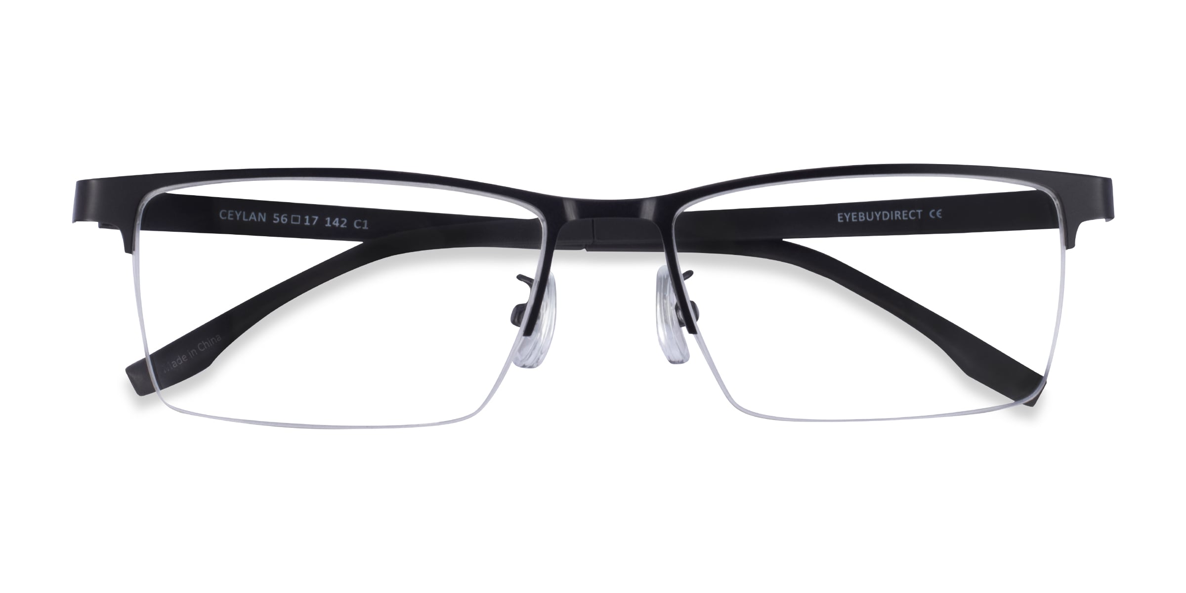 Ceylan Rectangle Black Glasses for Men | Eyebuydirect