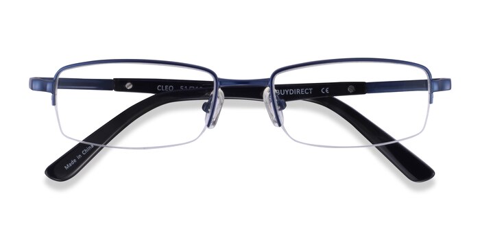Matte Blue Cleo -  Metal Eyeglasses