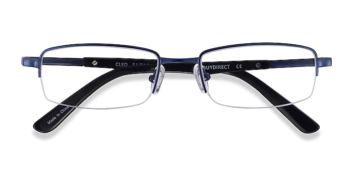 Matte Blue Cleo -  Metal Eyeglasses