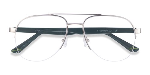 Unisex S Aviator Silver Metal Prescription Eyeglasses - Eyebuydirect S Hydroflux