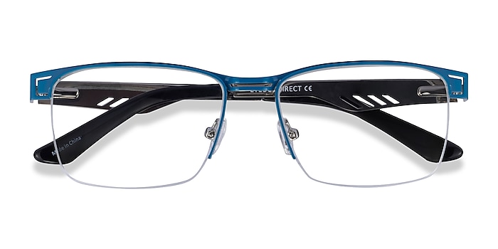 Blue Silver Black Taxi -  Metal Eyeglasses