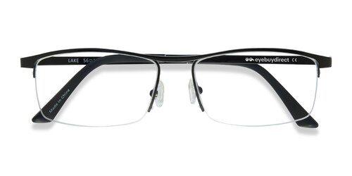 Male S Rectangle Black Titanium Prescription Eyeglasses - Eyebuydirect S Lake